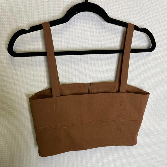 Zara | Brown Tank Top NWT Medium‎ Neutral Woman's Crop Top - Picture 4 of 9